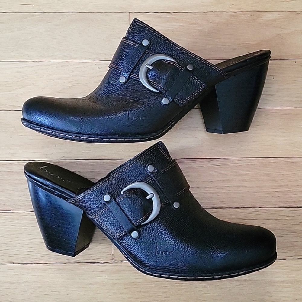 NWOT B.O.C. Born leather heel clogs black size 11